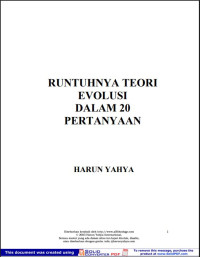 Image of Runtuhnya Teori Evolusi Dalam 20 Pertanyaan